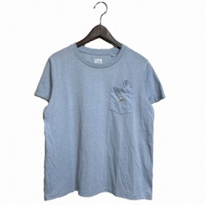 【中古】ユニクロ UNIQLO Tシャツ PEANUTS スヌーピー ラウンドネック プルオーバー 半袖 XL ブルー /AG メンズ