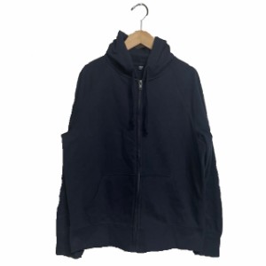 【中古】ユニクロ UNIQLO パーカー スウェット 長袖 XL ネイビー 紺 /AG レディース