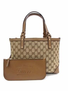 【中古】グッチ GUCCI 269878 グッチクラフト GGキャンバス×レザー トートバッグ レディース