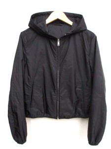 【中古】プラダ PRADA 16AW 三角パッチ付き ナイロン パーカー 29Z120 40 ショート丈 レディース