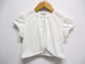 【中古】エニィファム anyFam 子供服 半袖 ボレロ カーディガン 120 オフホワイト レース装飾 ショート丈 キッズ