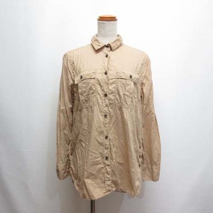 【中古】ジェイクルー J.CREW 長袖 コットン シャツ 4 ベージュ 薄手 レディース