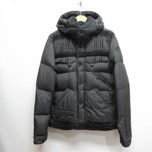 モンクレール ダブリュー MONCLER W REAPER ウール切替 ダウンジャケット ネイビーxグレー【サイズ2】【メンズ】