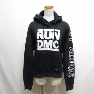 【中古】アディダスオリジナルス adidas originals RUN DMC ドルマン スウェット フーディー M 黒 ブラック パーカー