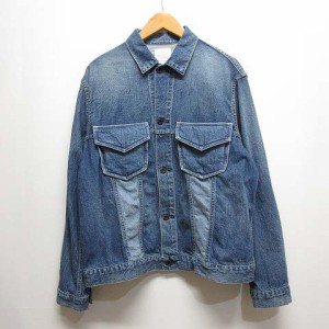 【中古】クロ KURO デニム ジャケット 1 ブルー Gジャン ジージャン ポケット中綿入り 日本製 メンズ