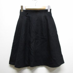 【中古】ミッシュマッシュ MISCH MASCH ウール フレア スカート 1 濃紺 ネイビー 裏地付き 日本製 レディース
