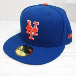 【中古】未使用品 ニューエラ NEW ERA 59FIFTY ニューヨーク メッツ キャップ 帽子 7 1/2 59.6cm ブルー 正規 メンズ