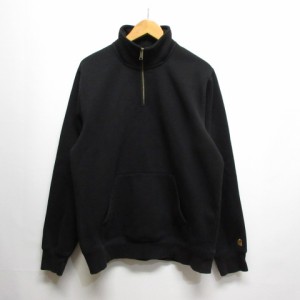 【中古】カーハート carhartt WIP Chase Neck Zip Sweatshirt チェイス ネック ジップ スウェット シャツ M 黒 裏起毛