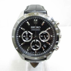 【中古】セイコー SEIKO 美品 SPIRIT スピリット クロノグラフ 8T63-00D0 腕時計 クォーツ ウォッチ 黒文字盤