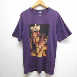 【中古】未使用品 ヒステリックグラマー COURTNEY LOVE 半袖 Tシャツ ガール フォト プリント M 紫 コートニーラブ