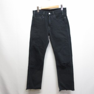 【中古】リーバイスレッド Levi's RED 502 ダメージ加工 クラッシュ デニム パンツ ジーンズ 28 黒 ヘンプ混 メンズ