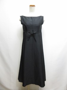 【中古】エプリス EPRISE レイヤード ワンピース ドレス 7 黒 ブラック ノースリーブ 裏地付き 日本製 東京ブラウス