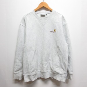 【中古】カーハートcarhartt AMERICAN SCRIPT SWEAT アメリカン スクリプト スウェット M 杢グレー 裏起毛 トレーナー