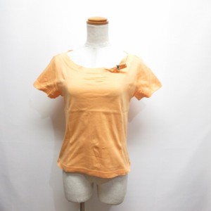 【中古】クレージュ courreges 半袖 カットソー Tシャツ 9R オレンジ 日本製 レディース