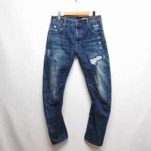 【中古】ジースターロウ G-Star RAW ARC 3D SLIM デニム パンツ ジーンズ 29 インディゴ ボタンフライ リペア加工