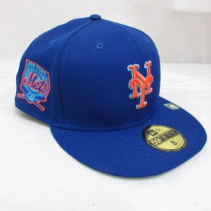 【中古】未使用 ニューエラ NEW ERA 59FIFTY ニューヨークメッツ キャップ 帽子 8 63.5cm ブルー サイドパッチ メンズ