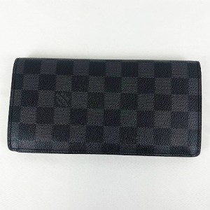 【中古】ルイヴィトン LOUIS VUITTON ダミエ グラフィット ポルトフォイユ ブラザ N62665 二つ折り長財布  メンズ