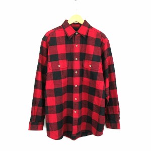 【中古】フィールドアンドストリーム FIELD&STREAM  FLANNEL SHIRT バッファローチェック フランネルシャツ 長袖 赤 M