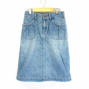 【中古】リーバイス Levi's SIGNATURE 膝丈 台形 デニムスカート インディゴ  29 レディース