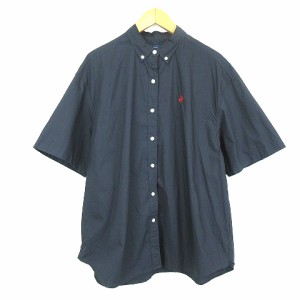 【中古】ビバリーヒルズ ポロクラブ BEVERLY HILLS POLO CLUB ビーチ ツイルシャツ 半袖 1282-7170 紺 ネイビー M 