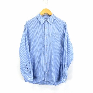 【中古】ミロック Milok 長袖 ストライプシャツ 19AWSH02 青 ブルー系  48 メンズ