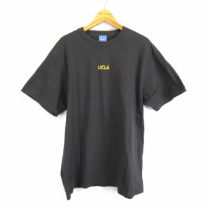 【中古】ユーシーエルエー UCLA ロゴ プリント 半袖 Tシャツ カットソー  黒 ブラック F メンズ レディース