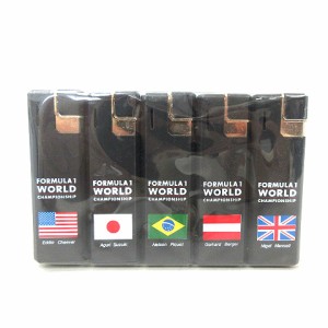 【中古】着火未確認 ジャンク品 FORMULA 1 WORLD CHAMPIONSHIP ガス ライターセット 黒 ブラック メンズ