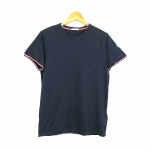 【中古】モンクレール MONCLER D10918019800 8390Y MAGLIA T-SHIRT ロゴ ワッペン 半袖 Tシャツ 紺 ネイビー M メンズ