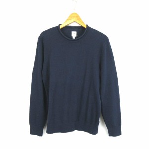 【中古】ギャップ GAP コットン混 ニット セーター 長袖 紺 ネイビー M メンズ