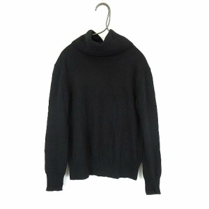 【中古】ユニクロ UNIQLO カシミヤ タートルネック ニット セーター 長袖 黒 ブラック  M レディース