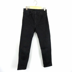 【中古】ユニクロ UNIQLO ハイライズ スキニー アンクル ジーンズ デニムパンツ 221-413116 ブラック 27 レディース