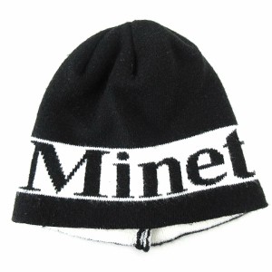 【中古】Minette ビーニー キャップ ニット帽  帽子 白 黒  レディース