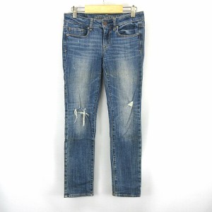 【中古】アメリカンイーグル American Eagle Aeo Jeans スキニー ストレッチ  ダメージ デニムパンツ インディゴ  