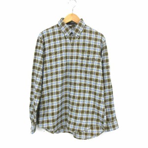 【中古】パパス Papas 長袖 コットン ネルシャツ グレー  48 M メンズ