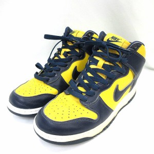 【中古】ナイキ NIKE Dunk High Michigan CZ8149-700 US7.5 25.5cm ダンク ハイ ミシガン スニーカー 靴 黄色 紺 