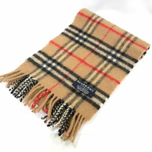 【中古】バーバリー ロンドン BURBERRY LONDON ★AA☆ ノバチェック ウール マフラー ベージュ系  メンズ レディース