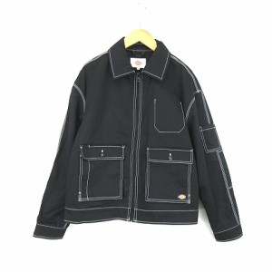 【中古】ディッキーズ Dickies ジップ ワークジャケット 黒 ブラック M メンズ