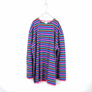 【中古】コムデギャルソン COMME des GARCONS マルチボーダー ビッグ シルエット ワイド ニット セーターL レディース