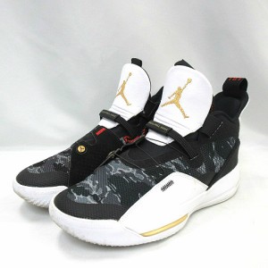 【中古】ナイキ NIKE ★AA☆ AIR JORDAN XXXIII BV5072-100 US8 26cm エアジョーダン33 スニーカー 靴 白 黒 メンズ