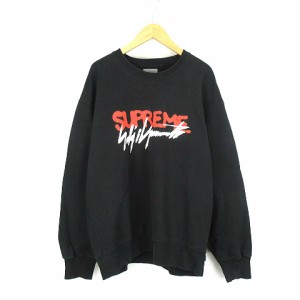 【中古】SUPREME 20AW Yohji Yamamoto Crewneck ヨウジヤマモト ロゴ プリント クルーネック スウェット トレーナー L