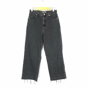 【中古】リーバイス Levi's ハイウエスト ストレート デニムパンツ ジーンズ 黒 ブラック インディゴ系 28 