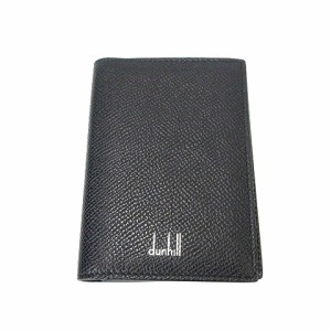 【中古】ダンヒル dunhill レザー 型押し 名刺入れ 黒ブラック カードケース メンズ