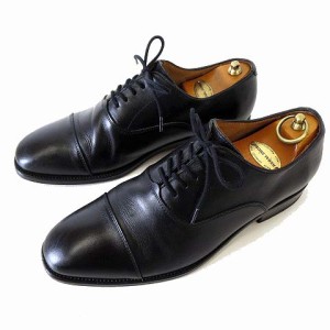 【中古】PARADIGMA ビジネスシューズ ストレートチップ 革靴 内羽根 本革 レザー 40 黒 ブラック 25.0cm くつ 靴