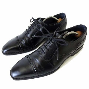 【中古】リーガル REGAL worth collection ビジネスシューズ 革靴 メダリオン 本革 レザー 25.0cm 黒 ブラック