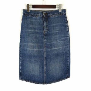 【中古】リーバイス Levi's スカート デニムスカート タイト フロント ラウンドヘム ウオッシュ M インディゴブルー