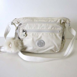 【中古】キプリング KIPLING バッグ ショルダーバッグ ワンショルダー ナイロン ファーゴリラ チャーム クリーム色