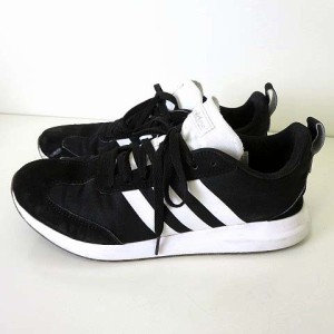 【中古】アディダス adidas スニーカー ランニングシューズ RUN 60s EG8690 シューズ 27.5cm 黒 ブラック 白 靴