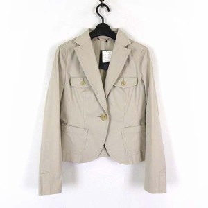 【中古】未使用品 バーバリー BURBERRY ジャケット ブレザー テーラード ストレッチ M 38 ベージュ タグ付 国内正規品