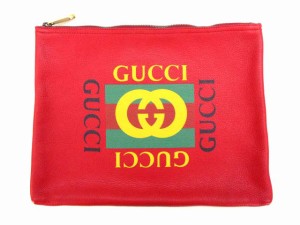 GUCCI クラッチバッグ ポートフォリオ レッド 赤 オールドスクール