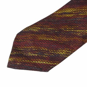 【中古】ミッソーニ MISSONI ネクタイ ワイドタイ シルク 総柄 赤系 ■GY09 X メンズ